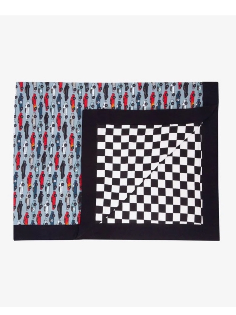 Posh Peanut Miles & Aiden Luxe Patoo Blanket Race car checkered reversible